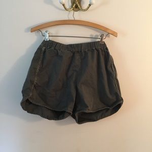Dark green Madewell shorts